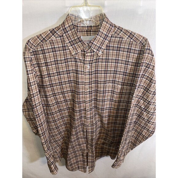 Wedgefield Dress Shirt Mens size Medium Brown Striped Button Up Long Sleeve - Picture 1 of 12